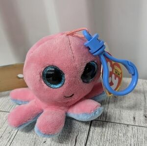 Ty Sheldon Plush Pink and Blue Octopus